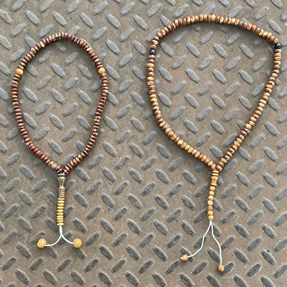 Lot of 2 prayer beads Handmade Tasbeeh Real Wood Beads Muslim Beads X 2 Tasbeh